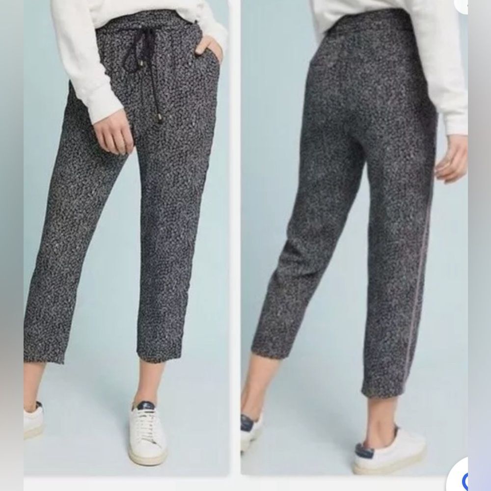 Anthropologie Ettiwa floral print with stripe track pants. Sz small.
